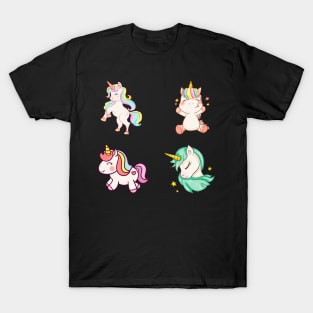 Cute Rainbow Unicorn Sticker Pack T-Shirt